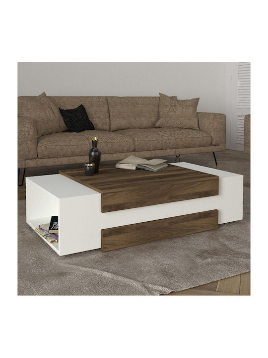 Rechteckiger Zentral Kaffeetisch Nora Holz Braun M110xL60.6xH31cm GP042-0069 1