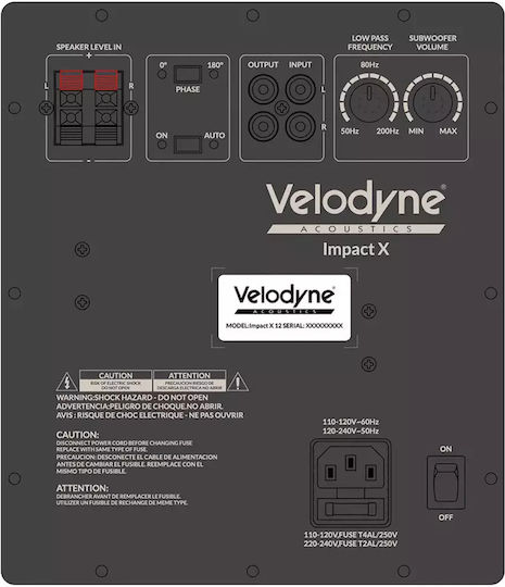 Velodyne Impact X10 Самоусилващ Субуфер с Говорител 10" 250W Черен