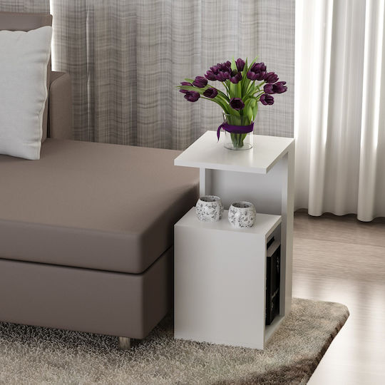 Rectangular Side Table Dawn Wooden White M35xL29.5xH60cm