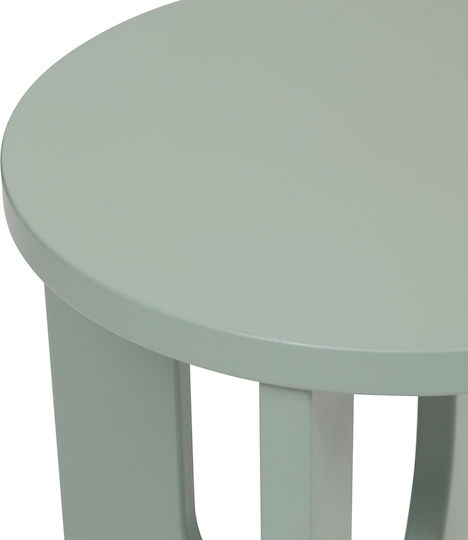 Round Side Table Bloom Wooden Patina Green M40xD40cm