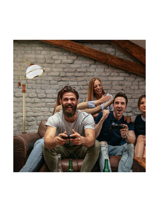 Relaxdays Lampa de podea Î166cm. cu Soclu pentru Bec E27 Maro