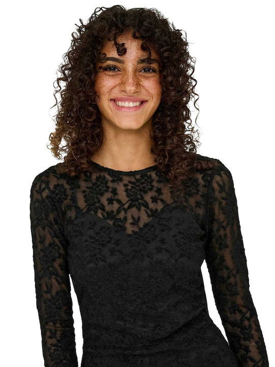 Blaise Mini Abendkleid Offener Rücken Mit Spitze Und Transparenz Schwarz