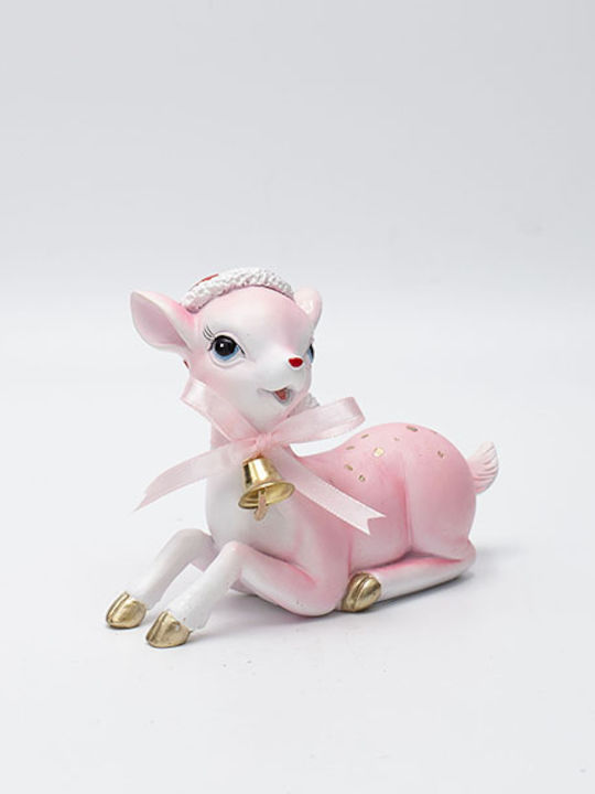 Eurolamp Weihnachtliche Kunststoff Figur Hirsche Rosa Länge 9.7cm