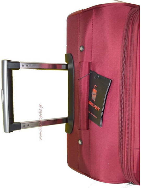 Forecast Cabin Fabric Red Suitcase With 4 Wheels Height 55cm