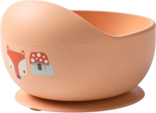 Queen Mother Toddler Food Bowl Fox Made Of Pink Silicone