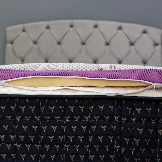 Como felt & wadding producers Mattress Topper Lavander Super Double Foam with Removable Cover 160x200x4cm