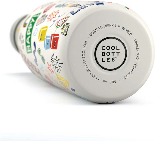 Cool Bottles Μπουκάλι Θερμός Ανοξείδωτο 500ml Πολύχρωμο