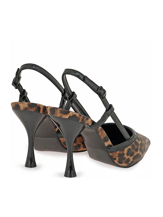 Γόβες με Ψηλό Τακούνι Animal Print Μαύρες