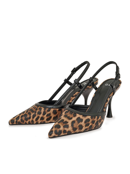 Γόβες με Ψηλό Τακούνι Animal Print Μαύρες