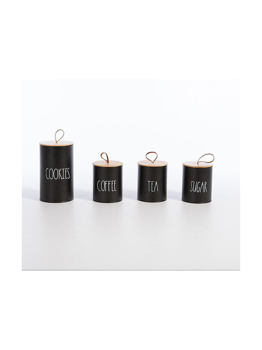 Nef-Nef Homeware Tea Time Vase for Tea with Lid Metallic Black 10.4x10.4x13cm