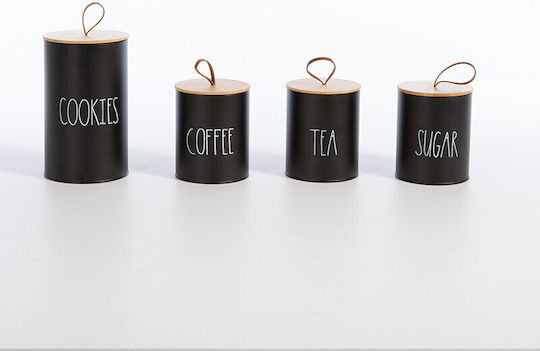 Nef-Nef Homeware Tea Time Vase for Tea with Lid Metallic Black 10.4x10.4x13cm