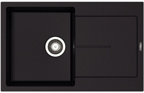 Pyramis Ithaka 1B 1D 070245811 Drop-In Spüle aus Verbundgranulat B79xT50cm Schwarz