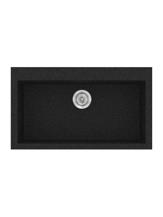 Sanitec Classic Drop-In Spüle aus Verbundgranulat B79xT50cm Granite Cappuccino