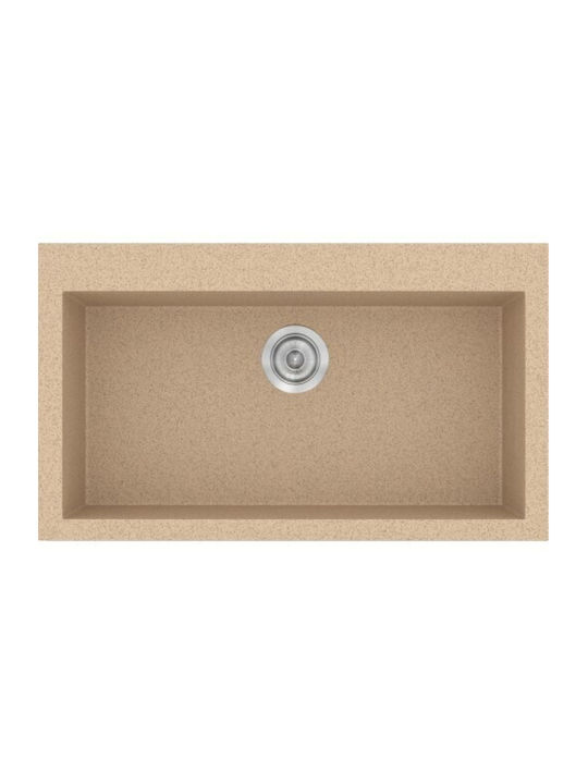 Sanitec Classic Drop-In Spüle aus Verbundgranulat B79xT50cm Granite Cappuccino