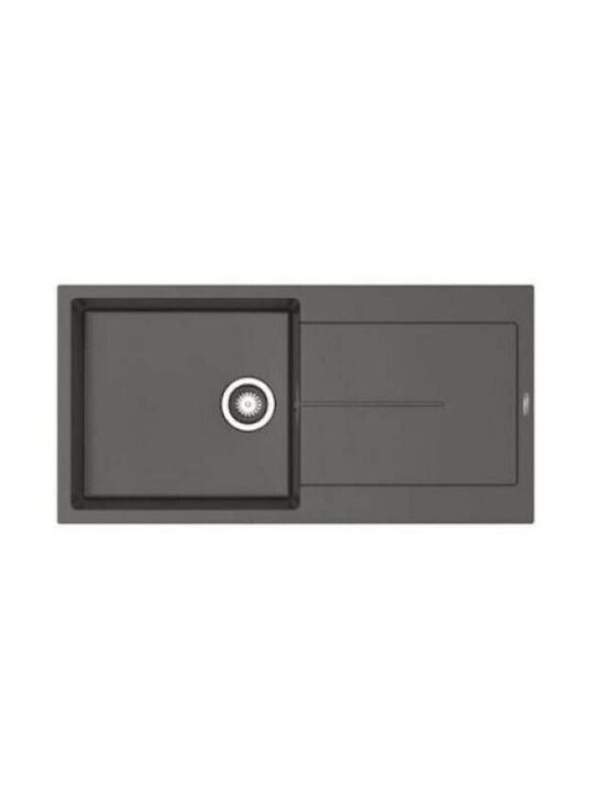 Pyramis 1b 1d Plus 070245011 Drop-In Мивка от Синтетичен Гранит Ш100xД50см Сняг