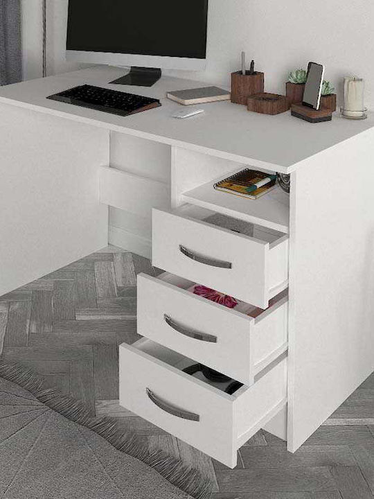 Schreibtisch Eldoris Holz Weiß 120x60x75cm