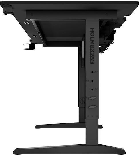 Геймърско Бюро Holm Дървено Черно С LED 160x70x75см