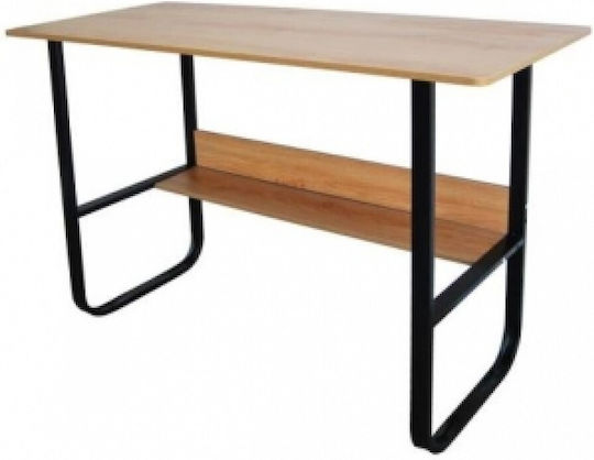 Дървено Бюро Черно С Метални Крака 120x60x72см