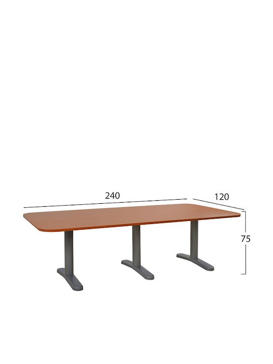 Besprechungstisch Walvia Holz Cherry mit Metallbeinen 240x120x75cm