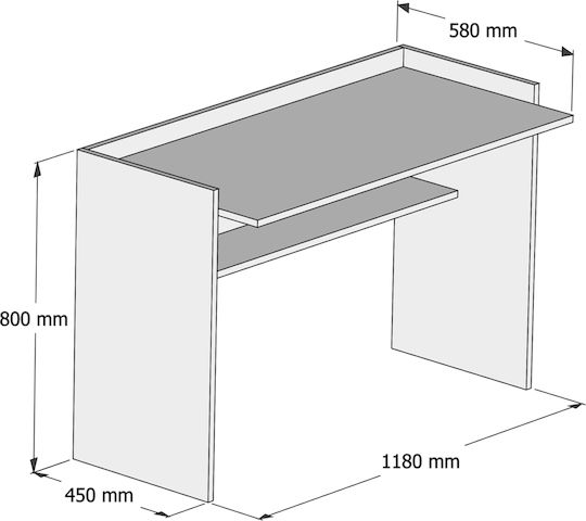 Birou Sonama Lemn Sonoma / Alb 118x58x80cm