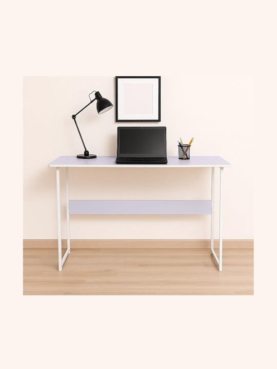 Schreibtisch Holz Lilac with White Frame mit Metallbeinen 100x45x72cm