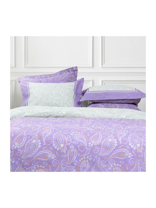 Nima Сет Чаршафи с Ластик 160x200+32см. Flow Lilac, Green 4бр