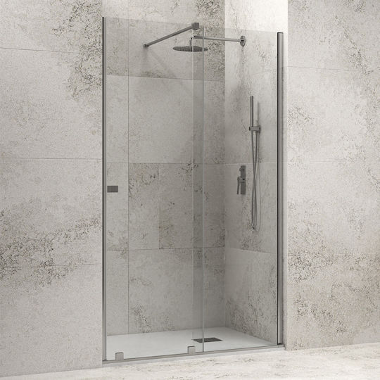Karag Animus 400 Duschwand für Dusche mit Schieben Tür 170x200cm Klarglas Chrom