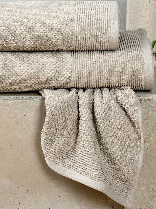 Melinen Set of Bath Towels 3 pcs Haus Light Gray Weight 500gr/m²