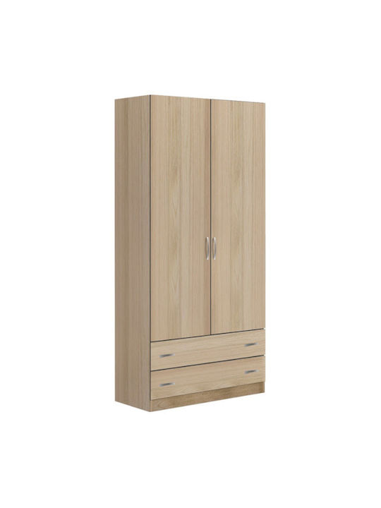 Economy Δίφυλλη Ντουλάπα Λαττέ 90x60x180cm
