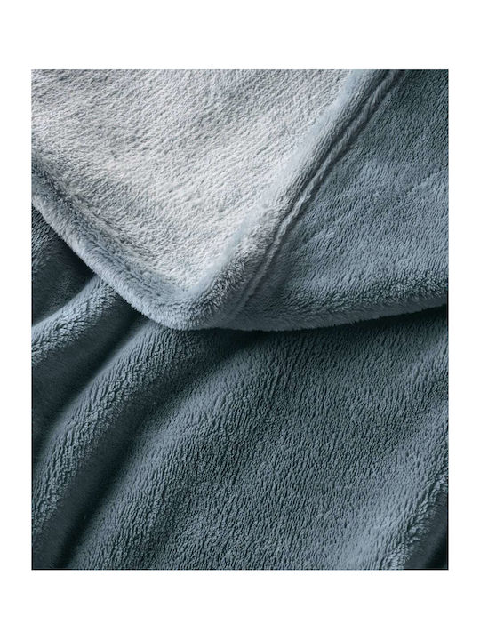 Kentia Yolanda Velvet Blanket Double Size 180x220cm Denim