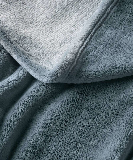 Kentia Yolanda Κουβέρτα Βελουτέ Ημίδιπλη 180x220εκ. Denim