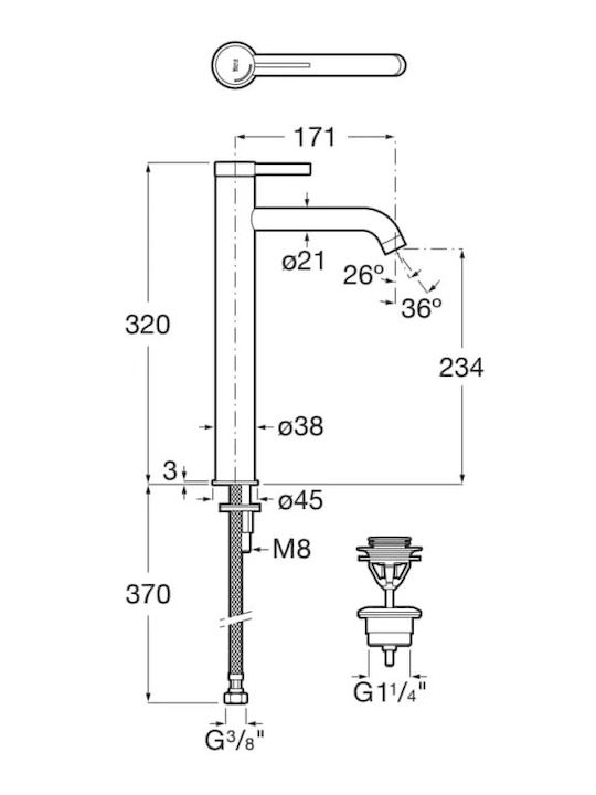 Roca Mixing Tall Sink Faucet Black
