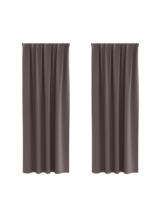 vidaXL vidaXL Vorhänge Verdunkelung Fenster mit Bleistiftfalten Braun 140x260cm