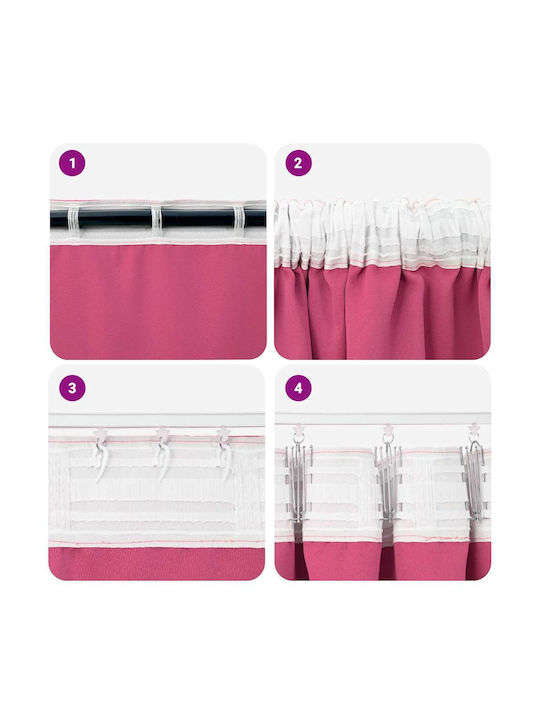vidaXL Set of Pink Window Blackout Curtains with Pencil Pleat 140x175cm