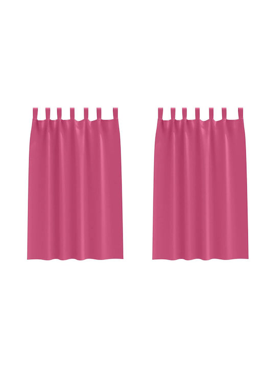 vidaXL Pink Blackout Window Curtains Set with Tab Top 140x175cm