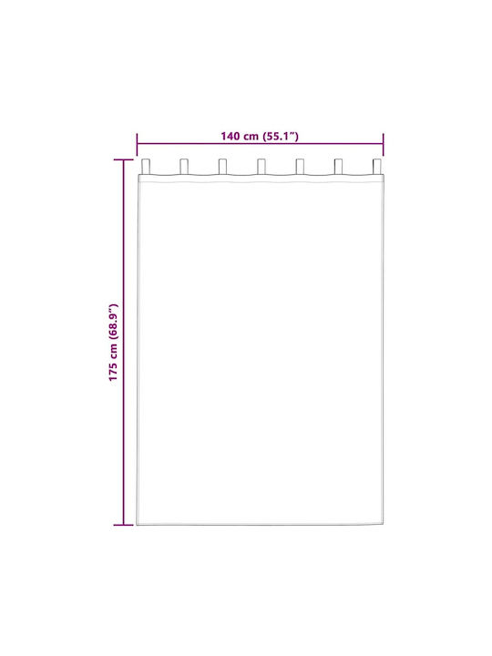 vidaXL Pink Blackout Window Curtains Set with Tab Top 140x175cm