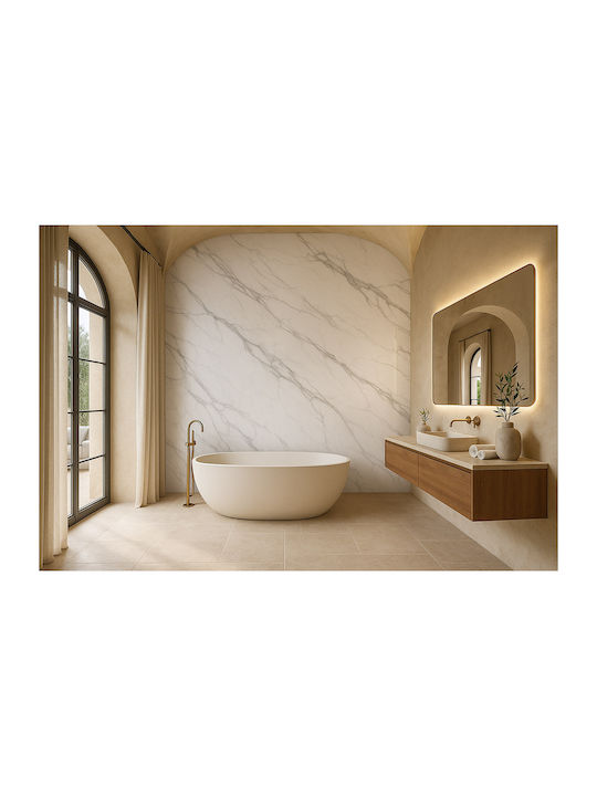 Panouri Decorative 3D Din PVC Cu Adeziv Bej 122x122x0.28cm