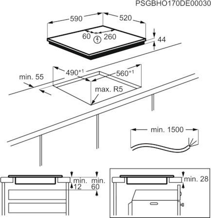 Electrolux Επαγωγική Εστία Αυτόνομη 59x52εκ.