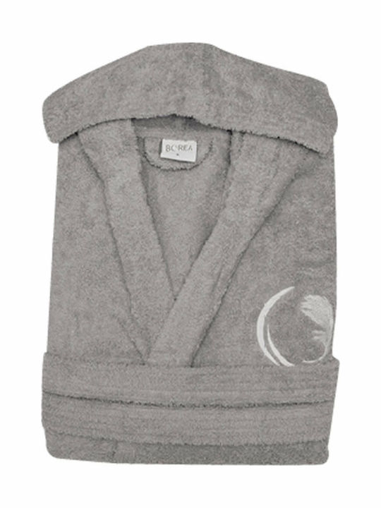 Borea Bathrobe with Hood Grey 420gr/m²