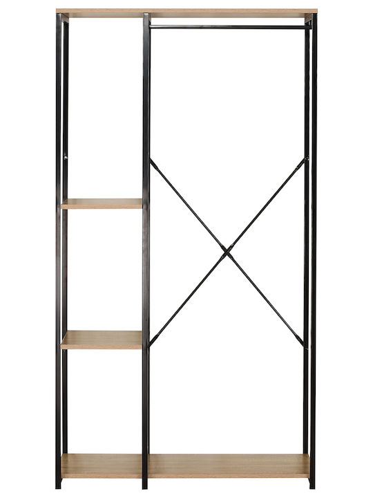 ArteLibre Κρεμάστρα Δαπέδου από Ξύλο Μαύρη 90x40x167cm