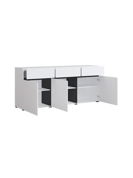 Μπουφές Alfere 103 mit Schubladen White, Black 180x40x78cm