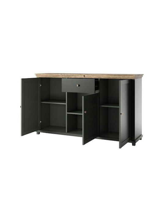 Sideboard Tolnue 106 made of Wood & Metal with Drawers Dark Green 160x42x93cm