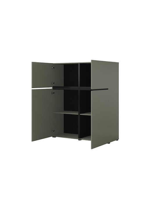 Μπουφές Alfere 105 Ξύλινος Πράσινο, Μαύρο 119x40x139cm