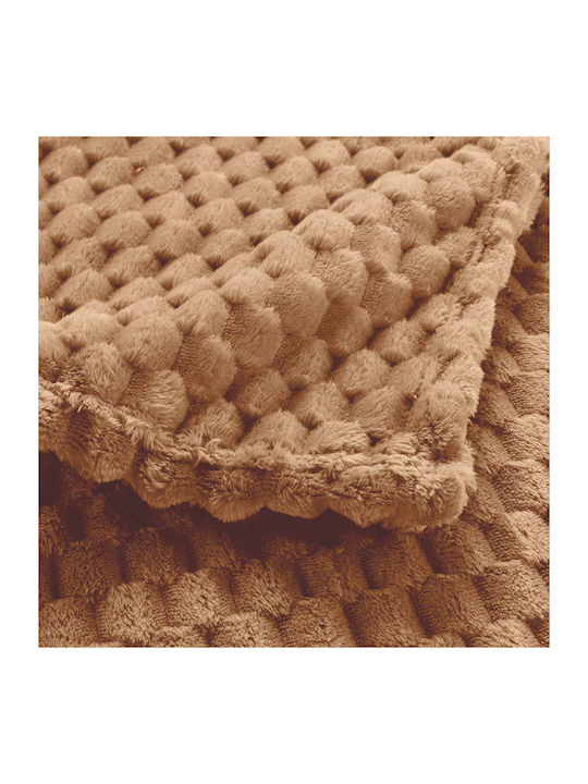 L-c Mini Fleece Blanket Sofa 125x150cm Camel