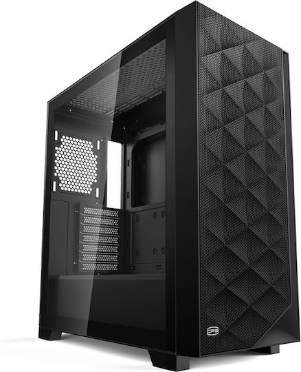 PCCOOLER C3D510 Gaming Micro Tower Carcasă PC cu Deschidere Laterală și Iluminare ARGB Neagră