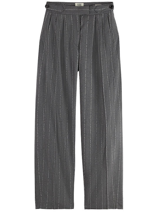 Quinn Damen Stoff Hose Gestreift Gray
