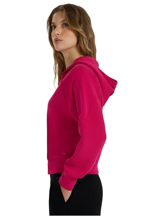 Women's Sweatshirt Jacket Hooded Fuchsia