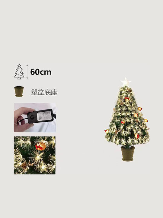 Weihnachtsbaum Höhe 60cm mit Faseroptik-Beleuchtung