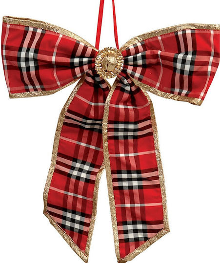 Lianos Christmas Fabric Figure Bow Red 45x45x5cm