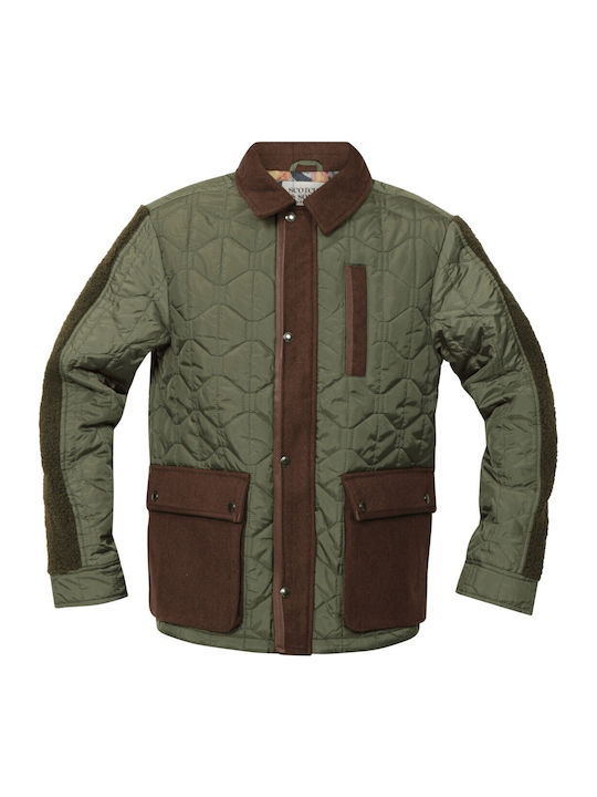 Geacă Puffer Verde Olive, Maro